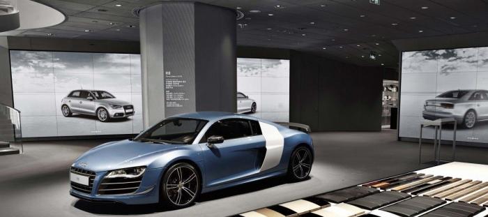 Audi City London using interactive 3D rendering to show car configurations in the showroom